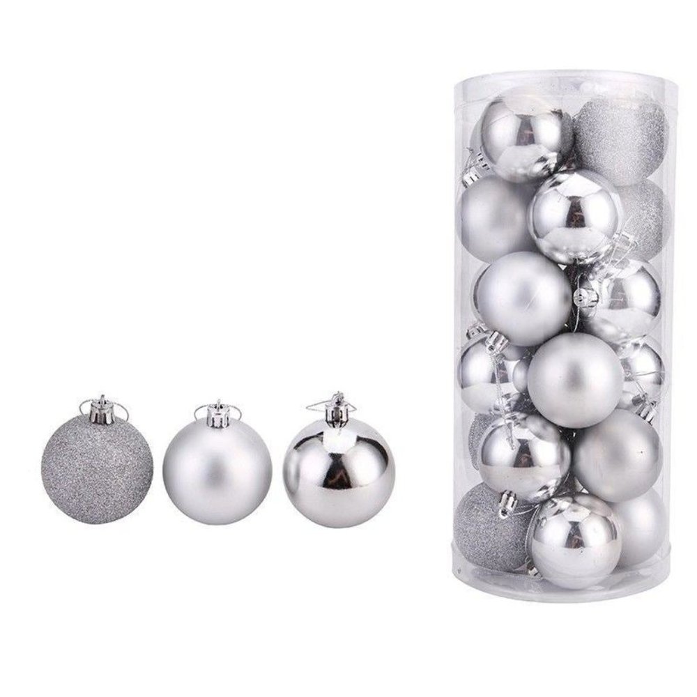Diona J Christmas Silver Tree Balls Bling Sparkle ORNAMENT WREATH 4cm De…
